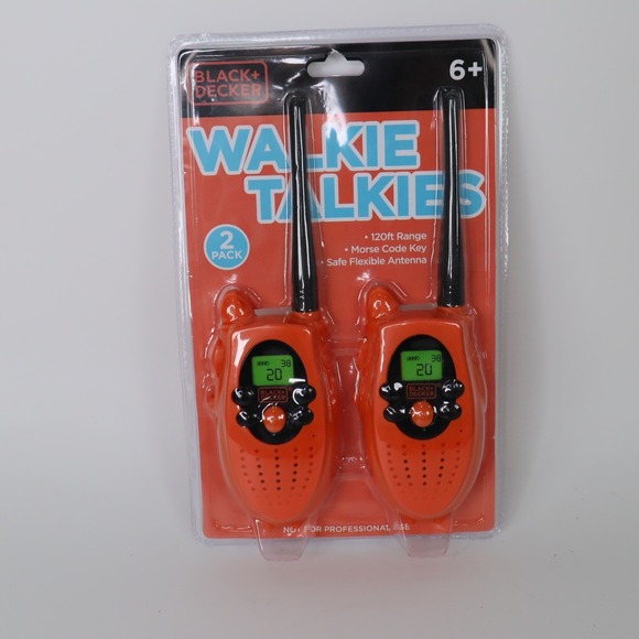 Black & Decker Other - Black+Decker Kids Walkie Talkies 2 Pack 2-Way Radios 120ft Range Morse Code BD-2